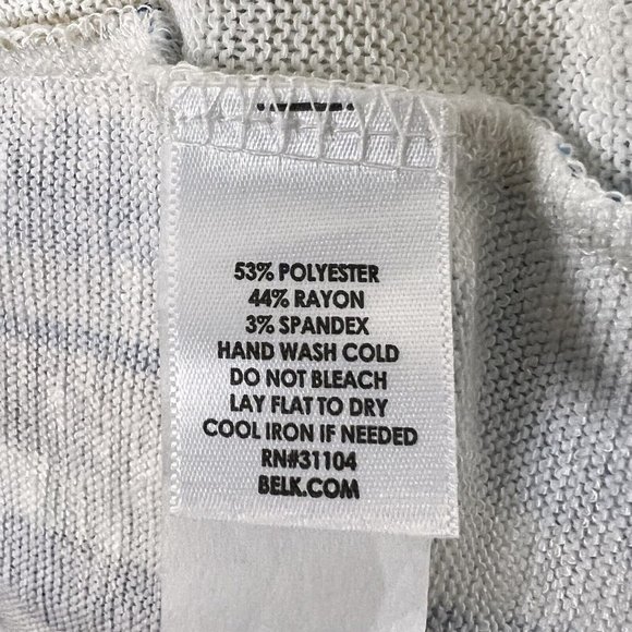 New Directions Striped Pull On Bell Sleeve with Front Tie Stretch Comfort Top XL - Picture 7 of 8